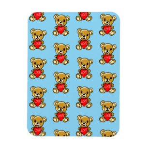 Cute Nalle Holg Heart med Kärlek - Adlig Magnet