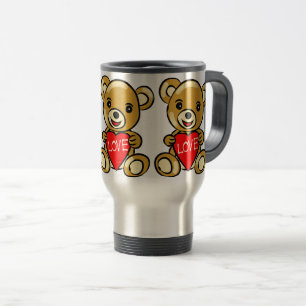 Cute Nalle Holg Heart med Kärlek - Adlig Resemugg
