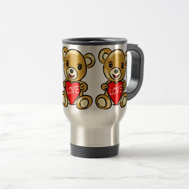 Cute Nalle Holg Heart med Kärlek - Adlig Resemugg (Framsida höger)