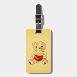 Cute Nalle Holg Heart - Vaktfull Push Leksak Bagagebricka