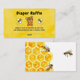 Cute Nalle Honung Bumblebee Diaper Raffle Visitkort