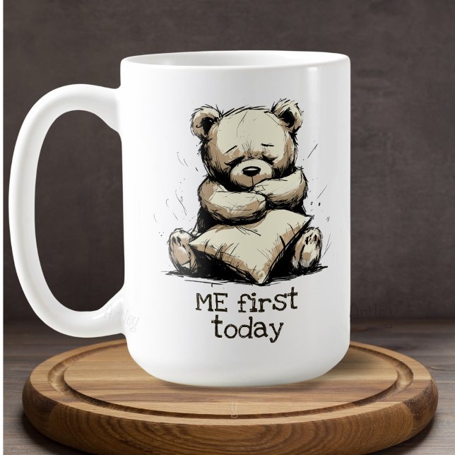 Cute Nalle Hug Pillow Brown Self Care Kaffemugg (Skapare uppladdad)