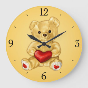 Cute Nalle Hypnotist Gult Barn Stor Klocka