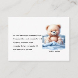 Cute Nalle i Blue Bed Baby Bok Request Tilläggskort