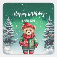 Cute nalle Julgran födelsedag flicka party