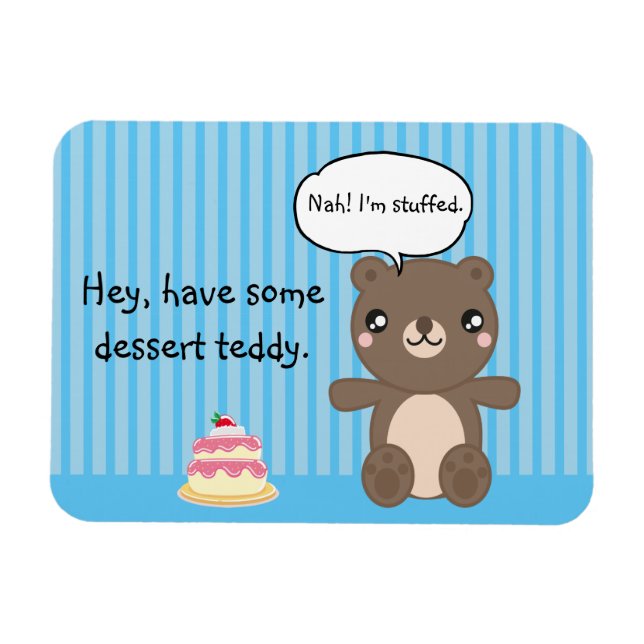 Cute Nalle Kids Funny Joke Magnet (Horisontell)