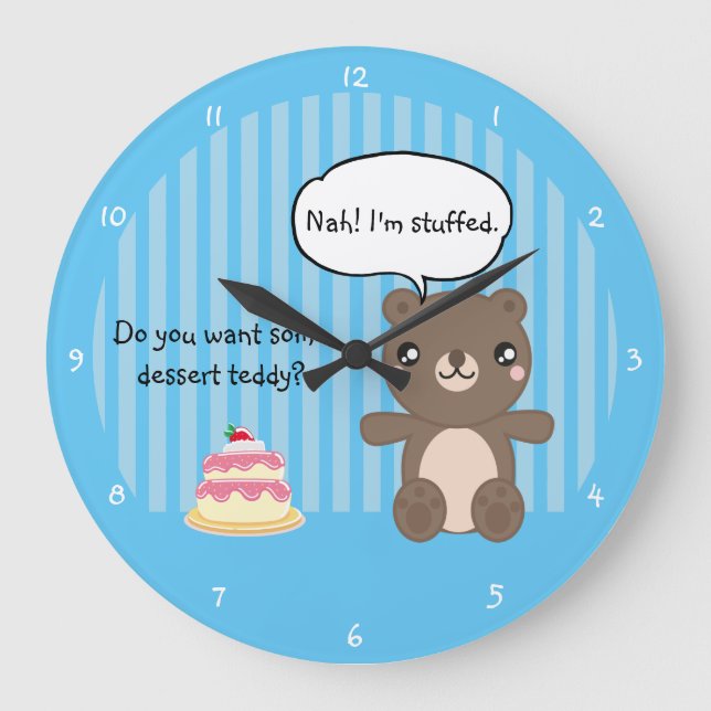 Cute Nalle Kids Funny Joke Stor Klocka (Framsida)
