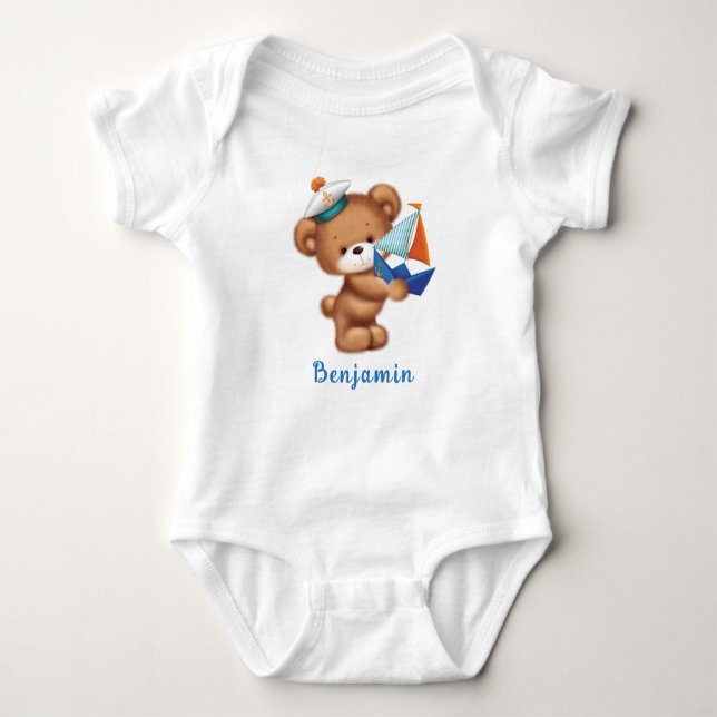 Cute Nalle Littlle Sailor Personlig T Shirt (Framsida)
