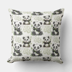 Cute , nalle , lustig , baby, panda, bambu kudde