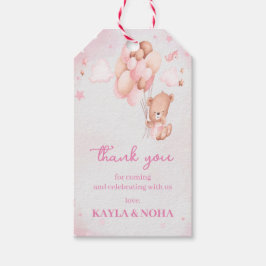 Cute Nalle med ballong Presentetikett