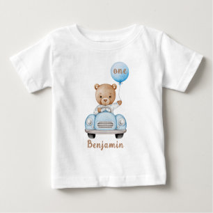 Cute Nalle med ballongen 1:a födelsedag T Shirt