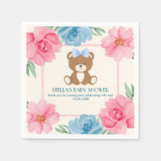 Cute-nalle med blå buggbactica pappersservett