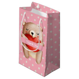 Cute Nalle med ett rött hjärta-Tack