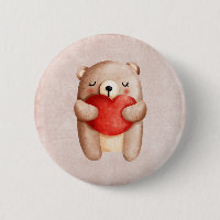 Cute Nalle med rött hjärta