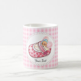 Cute Nalle Monogram Namn Mönster Kaffemugg