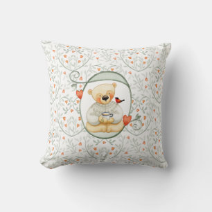 Cute Nalle och hjärdar Kudde