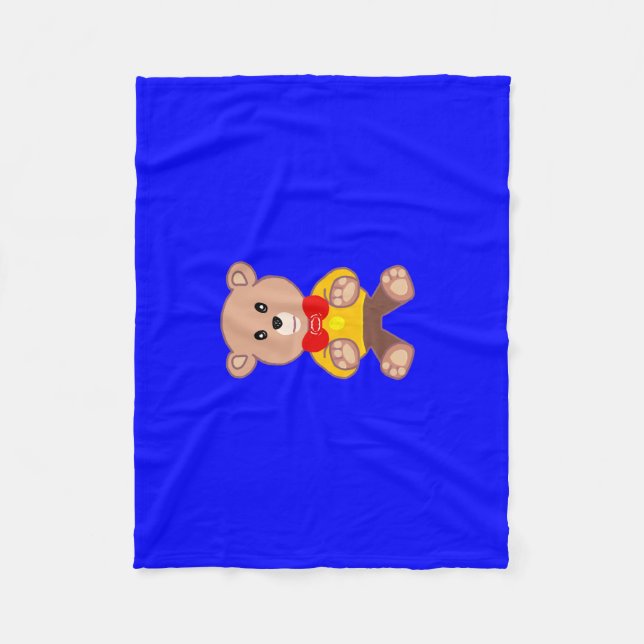 Cute Nalle på Blue Fleece Blanket (Framsidan)