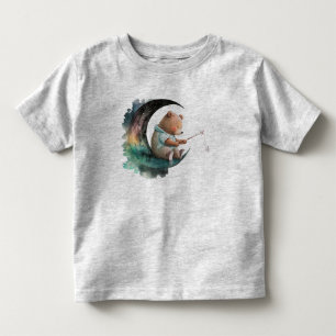 Cute Nalle på Måne, Push Tecknad Bear T Shirt