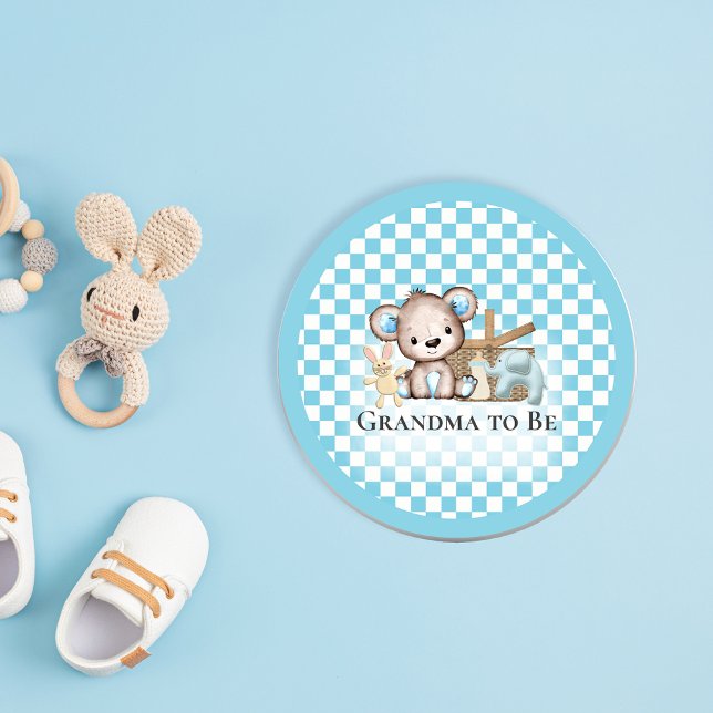 Cute Nalle Picnic Baby Shower-Personlig Knapp (Skapare uppladdad)