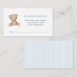 Cute Nalle Pojke dusch Diaper Raffle Tilläggskort