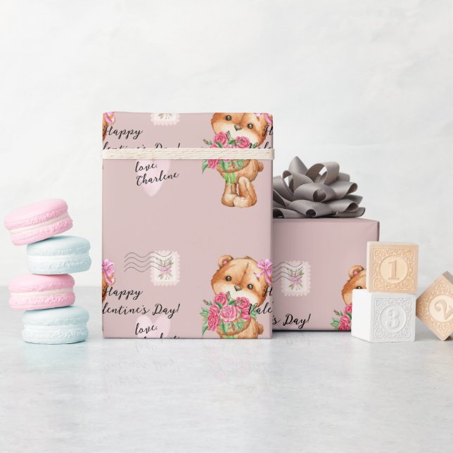 Cute Nalle Postal Brev Alla hjärtans dag Presentpapper (Baby Shower)