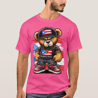 Cute Nalle Puerto Rico Flagga Boricua Puerto Ri T Shirt