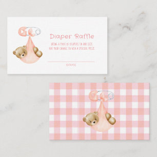Cute Nalle Punk Peach Girl Diaper Raffle Visitkort