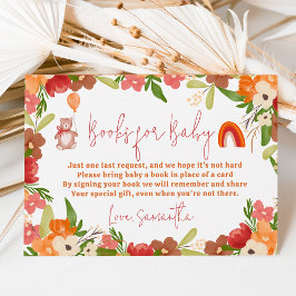 Cute nalle regnbåge bokar för babydusch tilläggskort