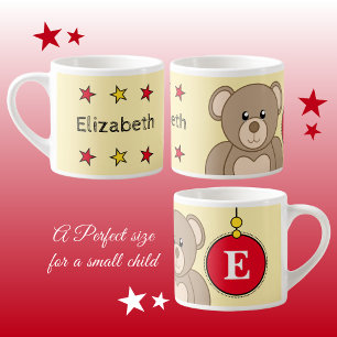 Cute nalle röd gult med stjärnor för barn espressomugg