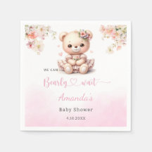 Cute Nalle rosa blommigt Flickdusch för barn i