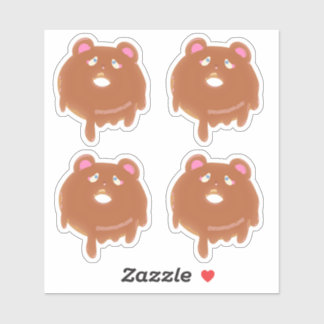 Cute Nalle Rosa Donut Anpassningsbar Sticker Klistermärken