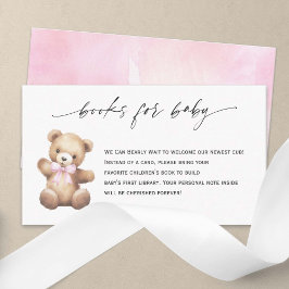 Cute Nalle Rosa Ribbon Bokar för flicka Tilläggskort