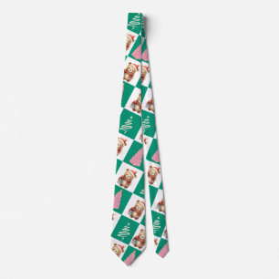Cute nalle Santa God jul träd party Slips