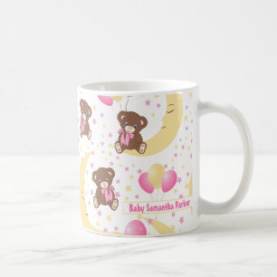Cute Nalle Sitta på Mönster Kaffemugg