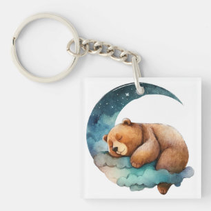 Cute Nalle som sover på Crescent Måne
