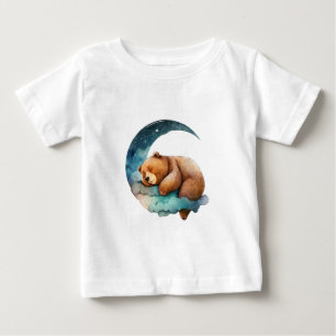 Cute Nalle som sover på Crescent Måne T Shirt