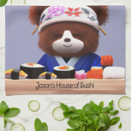 Cute Nalle Sushi Chef Kökshandduk
