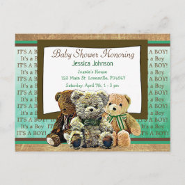 Cute Nalle Themys babyskor Inbjudan Vykort