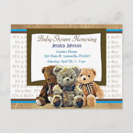 Cute Nalle Themys babyskor Inbjudan Vykort