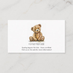 Cute Nalle Unge Barnomsorg Affärskort Visitkort