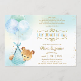 Cute Nalle Virtuell Baby Shower by Mail Boy Inbjudningar