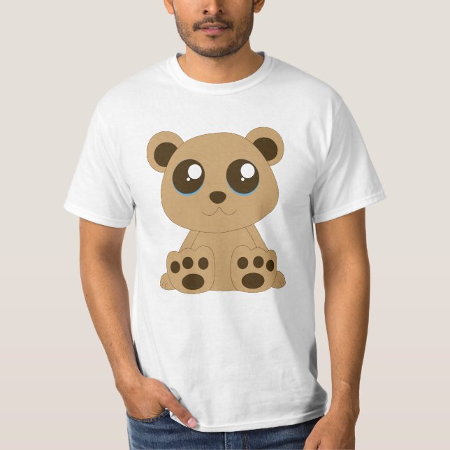 Cute Nalle White T-Shirt (Framsida)