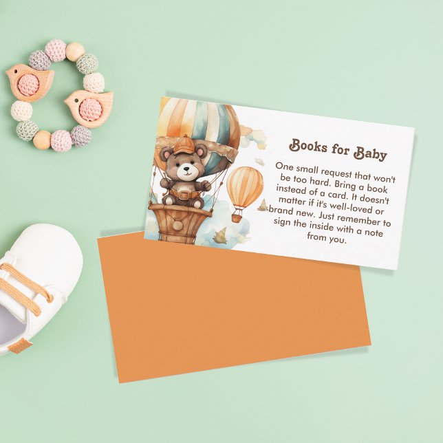 Cute Nalle Woodland Bokar for Baby Shower Tilläggskort (Skapare uppladdad)