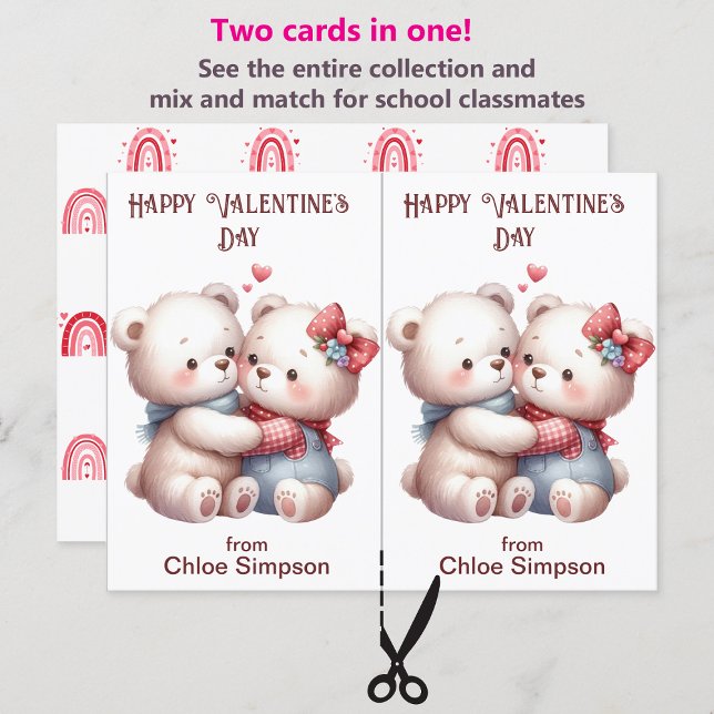 Cute Nalles Barn Valentine Classroom Card Vykort (Skapare uppladdad)