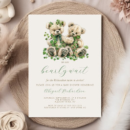 Cute Nalles Grönt Ivy Twillingars Baby Shower Inbjudningar