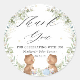 Cute Nalles High Tea Party Twillingar Baby Shower Runt Klistermärke