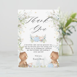 Cute Nalles Tea för 2:a födelsedagen Party Tack Kort