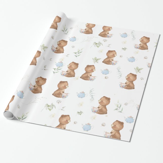 Cute Nalles Tea Party Tea för två födelsedagar   Presentpapper (Utrullad)