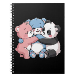 Cute Nalles with Panda Anteckningsbok