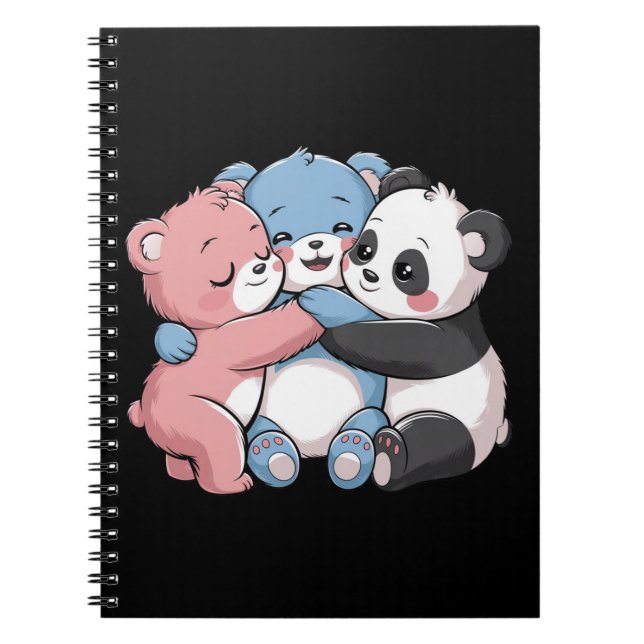 Cute Nalles with Panda Anteckningsbok (Framsidan)